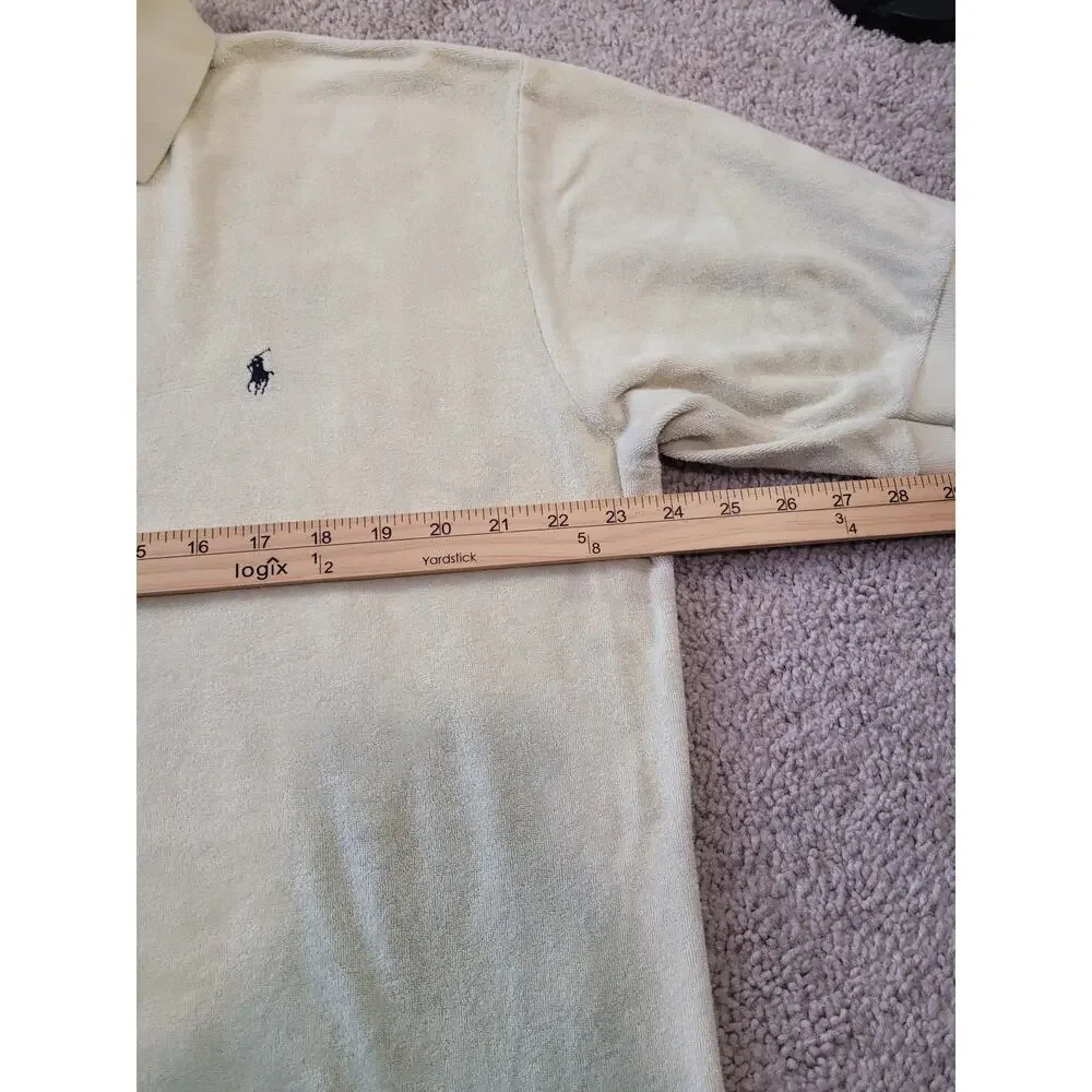 VTG Ralph Lauren Terry Cloth Polo Yellow L Retro